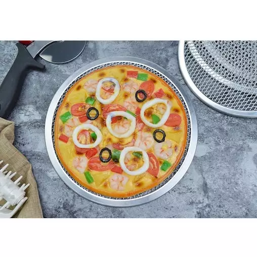 SOGA 12-inch Round Seamless Aluminium Nonstick Commercial Grade Pizza Screen Baking Pan 4 SOGA 12-inch Round Seamless Aluminium Nonstick Commercial Grade Pizza Screen Baking Pan - Image 4