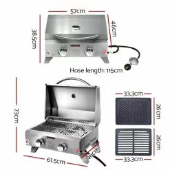 Grillz Portable Gas BBQ LPG Oven Camping Cooker Grill 2 Burners Stove Outdoor 18 Grillz Portable Gas BBQ LPG Oven Camping Cooker Grill 2 Burners Stove Outdoor -Barbeques shop 3V7qb0gGfX2vzdE6LJbdfb89E