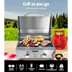 Grillz Portable Gas Oven BBQ 2 Burners LPG Stove Outdoor Picnic Camping Cooking 9 Grillz Portable Gas Oven BBQ 2 Burners LPG Stove Outdoor Picnic Camping Cooking -Barbeques shop 5XpmWHVlPhK 8WP3t3kPjqGiM