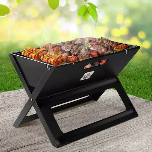 Grillz Portable BBQ Charcoal Grill Smoker Outdoor Folding Steel Camping Barbecue 1 Grillz Portable BBQ Charcoal Grill Smoker Outdoor Folding Steel Camping Barbecue