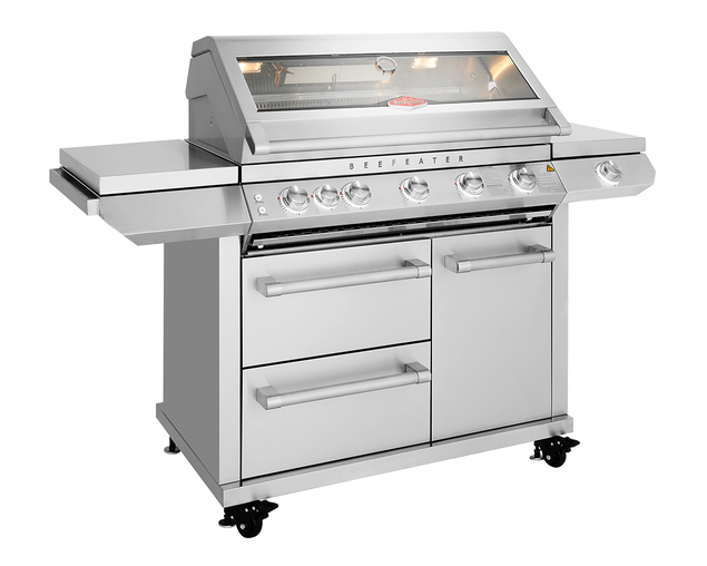 BeefEater 7000 Premium 5 Burner Flame Failure BBQ On Side Burner Cart 1 BeefEater 7000 Premium 5 Burner Flame Failure BBQ On Side Burner Cart