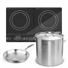 SOGA Dual Burners Cooktop Stove 21L Stainless Steel Stockpot 30cm And 30cm Induction Fry Pan