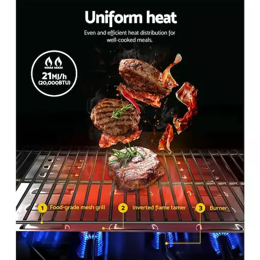 Grillz Portable Gas Oven BBQ 2 Burners LPG Stove Outdoor Picnic Camping Cooking 4 Grillz Portable Gas Oven BBQ 2 Burners LPG Stove Outdoor Picnic Camping Cooking - Image 4