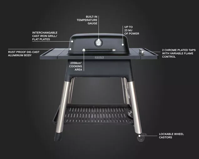Everdure By Heston Blumenthal FORCE 2 Burner BBQ With Stand 11 Everdure By Heston Blumenthal FORCE 2 Burner BBQ With Stand - Image 11