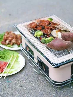 Healthy Choice Portable Hibachi Tabletop Grill Dual Charcoal BBQ Chambers -Barbeques shop LMSwWqh6tsuAm362qiqjAlf6A