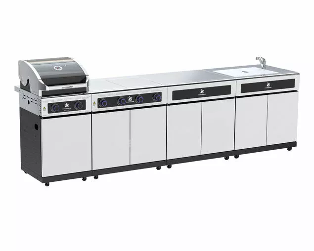 Premium Beefmaster 2 Burner BBQ Kitchen On Deluxe Cart 1 Premium Beefmaster 2 Burner BBQ Kitchen On Deluxe Cart