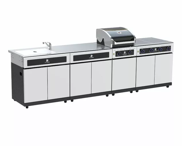 Premium Beefmaster 2 Burner BBQ Kitchen On Deluxe Cart 2 Premium Beefmaster 2 Burner BBQ Kitchen On Deluxe Cart - Image 2