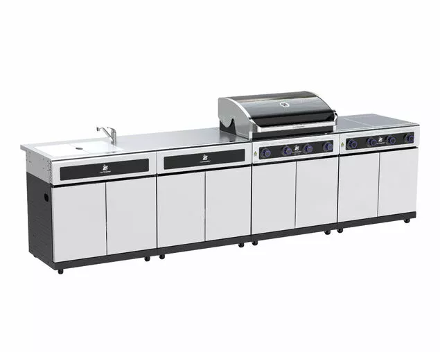 Beefmaster Premium 4 Burner BBQ Kitchen On Deluxe Cart 2 Beefmaster Premium 4 Burner BBQ Kitchen On Deluxe Cart - Image 2