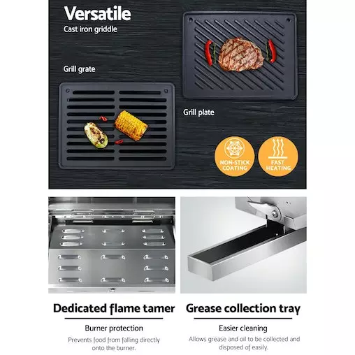 Grillz Portable Gas BBQ LPG Oven Camping Cooker Grill 2 Burners Stove Outdoor 4 Grillz Portable Gas BBQ LPG Oven Camping Cooker Grill 2 Burners Stove Outdoor - Image 4