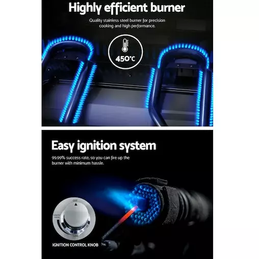 Grillz Portable Gas BBQ LPG Oven Camping Cooker Grill 2 Burners Stove Outdoor 3 Grillz Portable Gas BBQ LPG Oven Camping Cooker Grill 2 Burners Stove Outdoor - Image 3