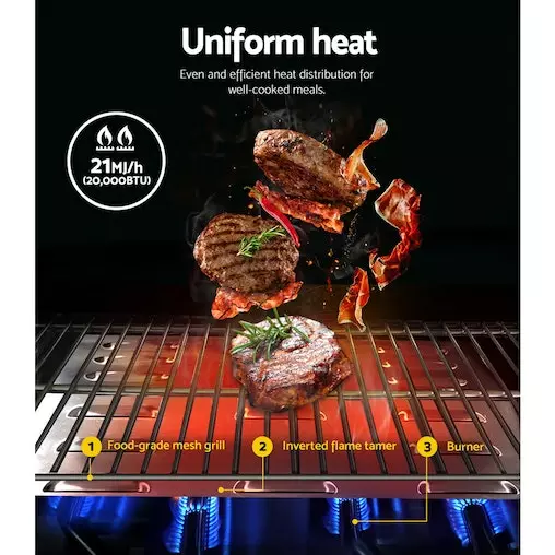 Grillz Portable Gas BBQ LPG Oven Camping Cooker Grill 2 Burners Stove Outdoor 2 Grillz Portable Gas BBQ LPG Oven Camping Cooker Grill 2 Burners Stove Outdoor - Image 2