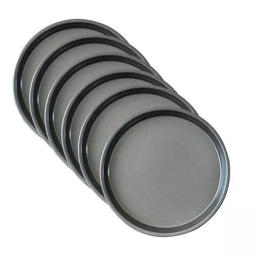 SOGA 6X 8-inch Round Black Steel Non-stick Pizza Tray Oven Baking Plate Pan 1 SOGA 6X 8-inch Round Black Steel Non-stick Pizza Tray Oven Baking Plate Pan