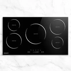 Unbranded Devanti Induction Cooktop 90cm Ceramic Glass 5 Stove Top -Barbeques shop wvf85EMtgf3CrY67lszEBhmT4